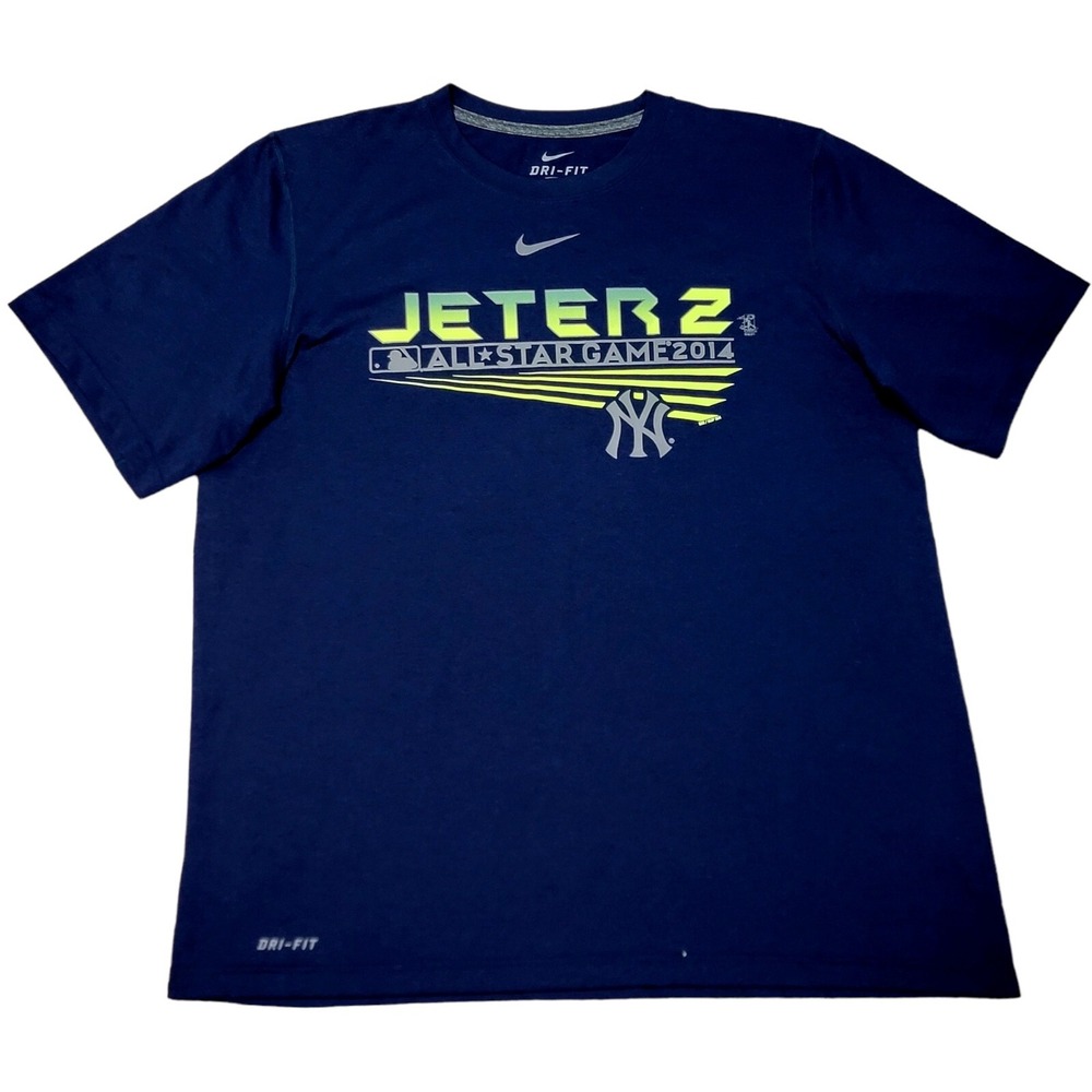 Nike Derek Jeter 2014 All-Star Game Dri-Fit T-Shirt Mens Large NY Yankees Blue